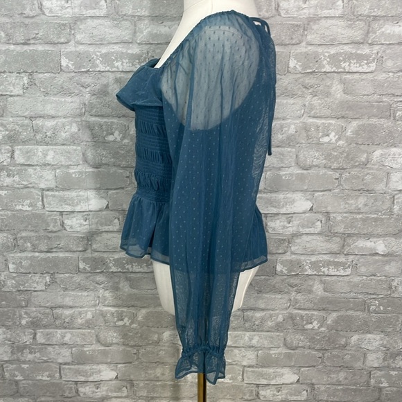 LC Lauren Conrad Smocked Swiss Dot Top - Picture 3 of 5